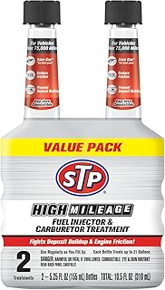 STP High Mileage Fuel Injector & Carburetor Cleaner Treatment - 5.25 FL OZ (2 Count)