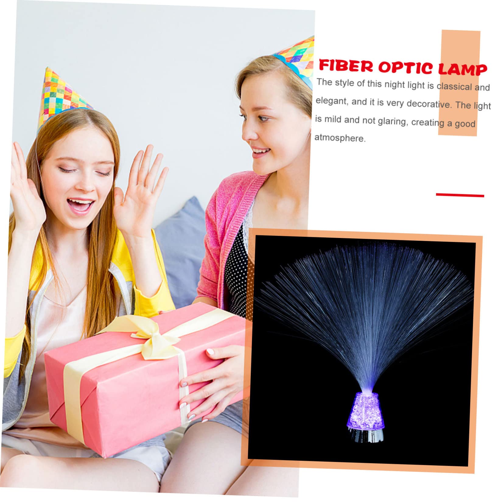 IWOWHERO 2pcs Star Night Light Projector Battery Operated Fiber Optic Lamp Novelty Lamp Color Changing