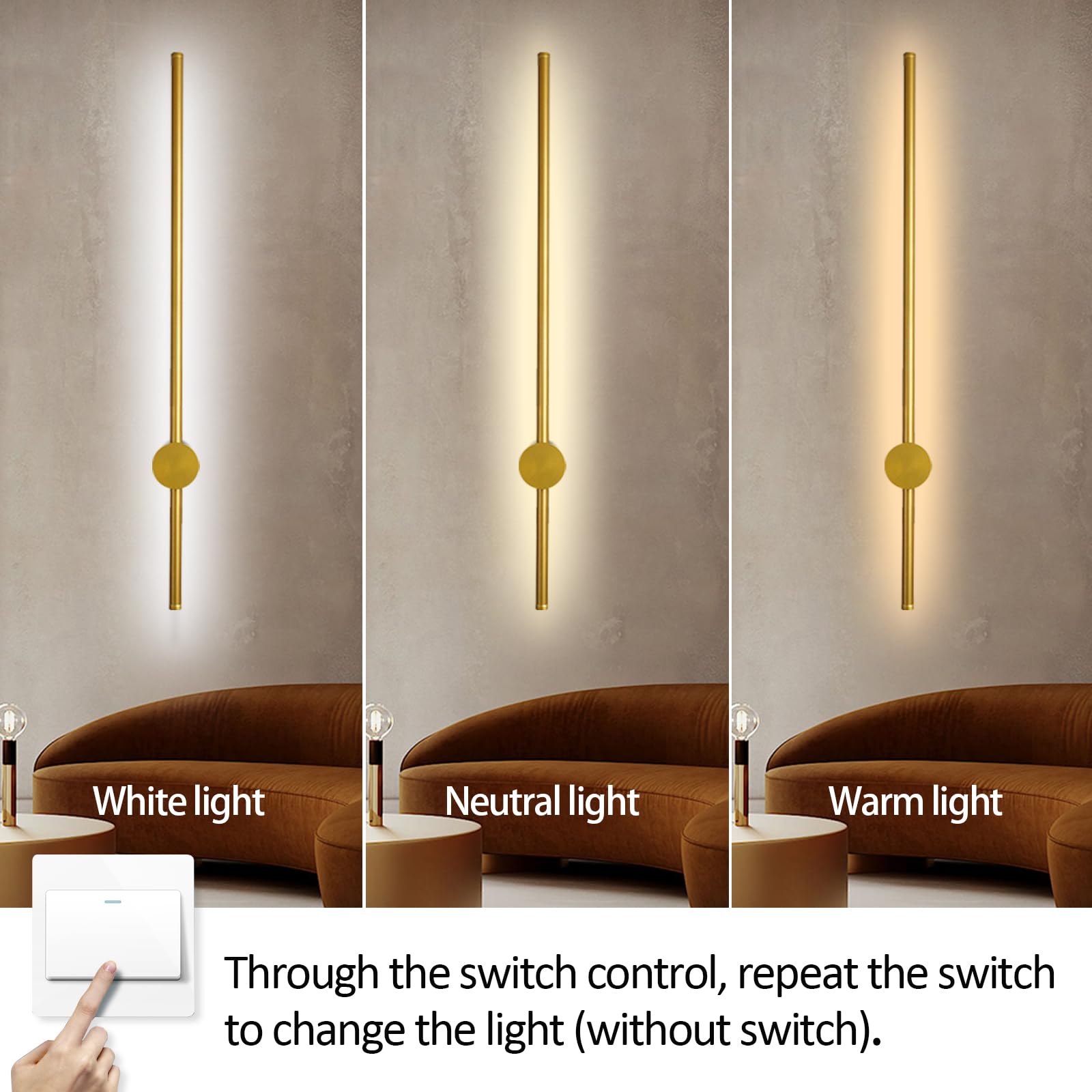 Moderna lampada da parete a LED, stile nordico, elegante illuminazione per interni, per soggiorno, camera da letto e studio, design contemporaneo per un'elegante decorazione della casa