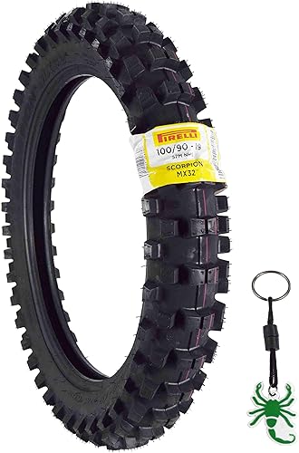 Pirelli Scorpion MX 32 Mid Soft 10090-19 - Neumático trasero para motocross con llavero, individual