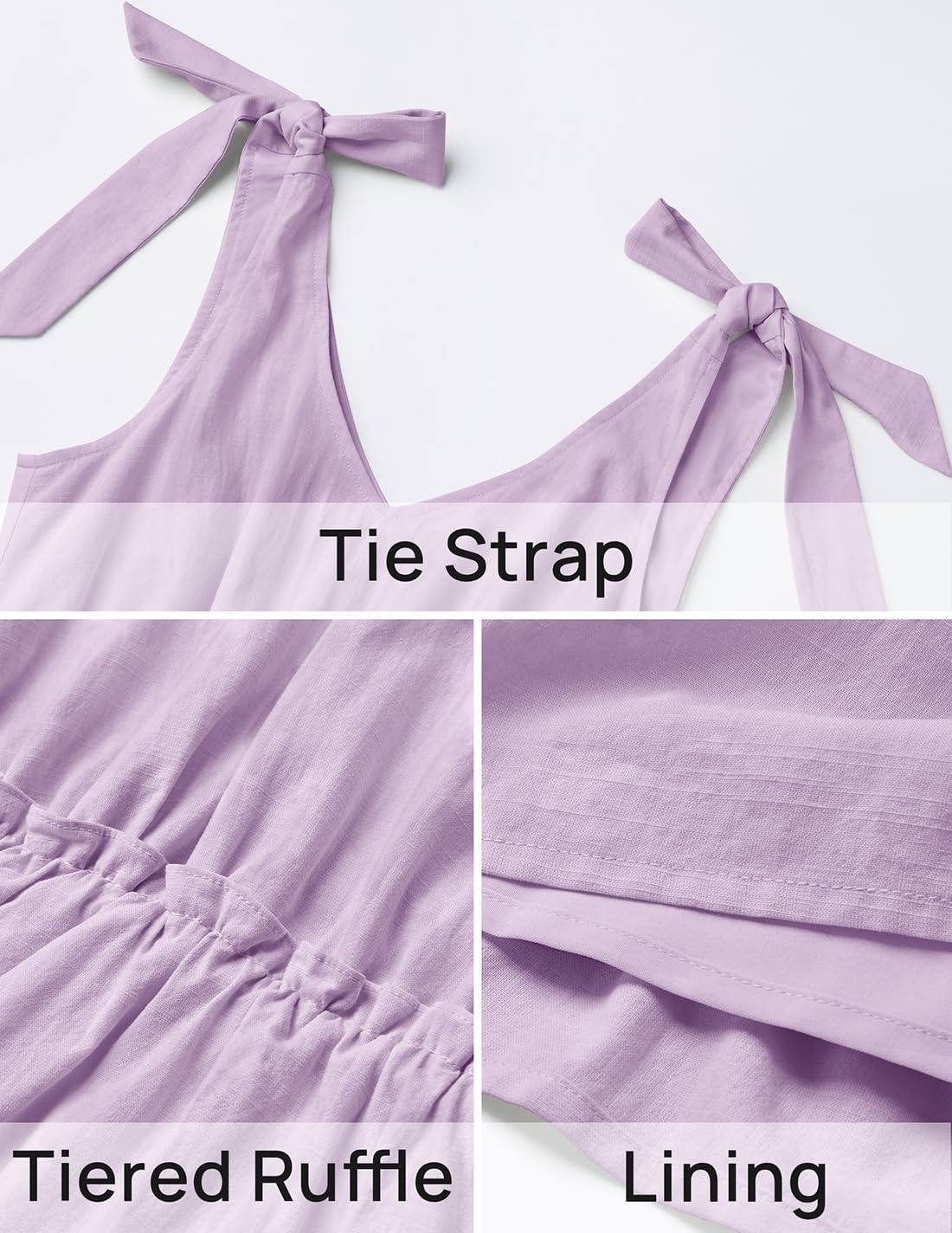 ZESICA Women's 2026 Summer Boho Sleeveless Midi Dresses Casual V Neck Spaghetti Strap Flowy A Line Tiered Beach Long Sundress - Image 6