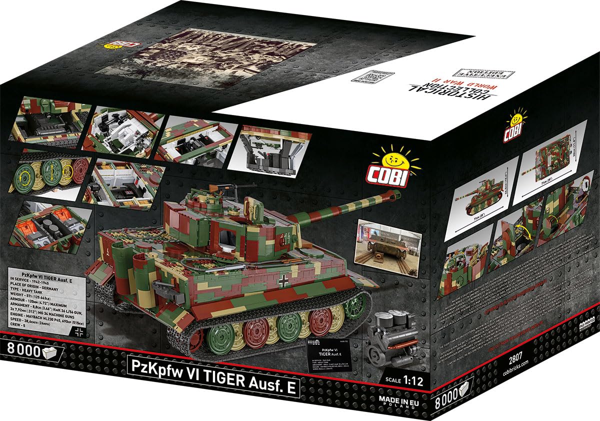 COBI PzKpfw. VI Tiger, 70 cm (Länge) x 30 cm (Breite) x 24 cm (Höhe), Dark Green