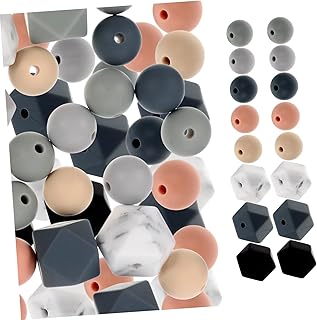 COHEALI 500 Peças Kit De Contas De Silicone Contas Em Massa Círculo Contas Pulseira De Bebê 12Mm Contas De Silicone DIY Contas De Silicone Impressão De Vaca Contas De Silicone DIY Contas