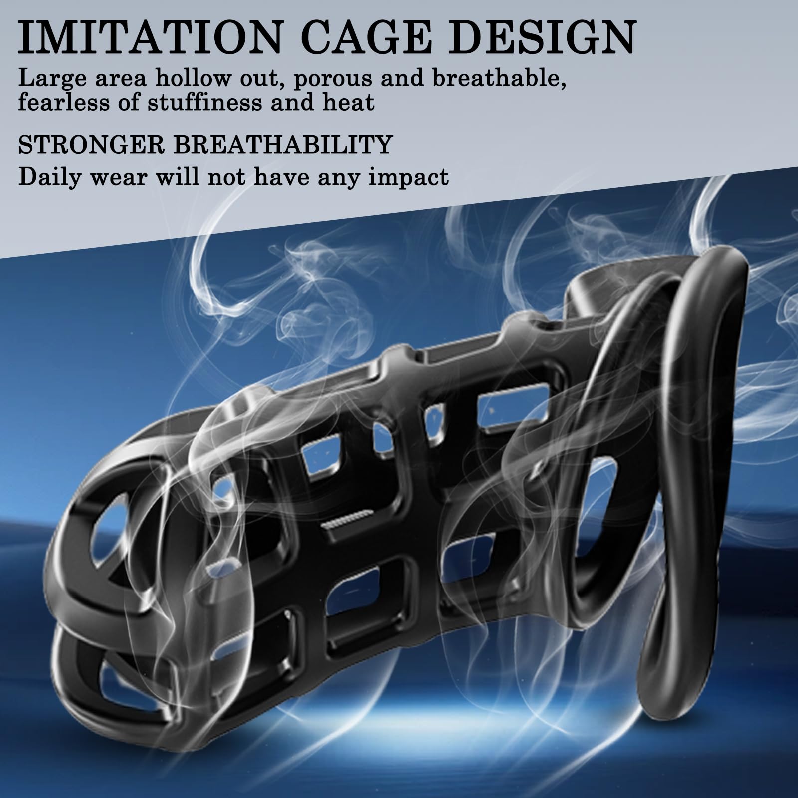 BDSMAGE Chastity cage pene con 3 Anelli per il Pene Rimovibili, gabbia castità per uomo, gabbia di castità cock cage per Prevenire L'erezione, SM bondage slave sex toys (XL)