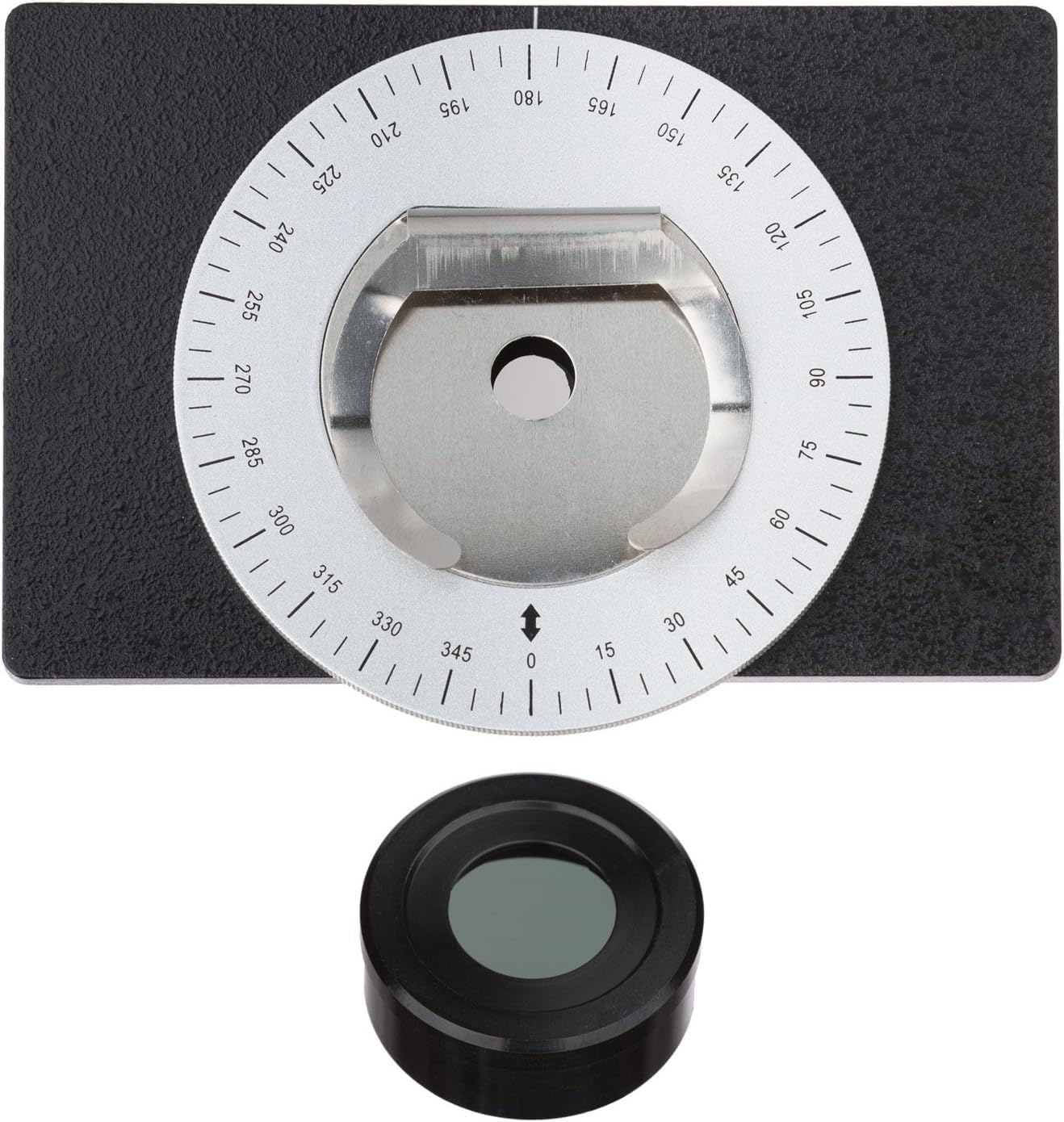 AmScope PZK Simple Polarizing Kit for Compound Microscopes, Graduated Round Stage, 1-1/8" Lens