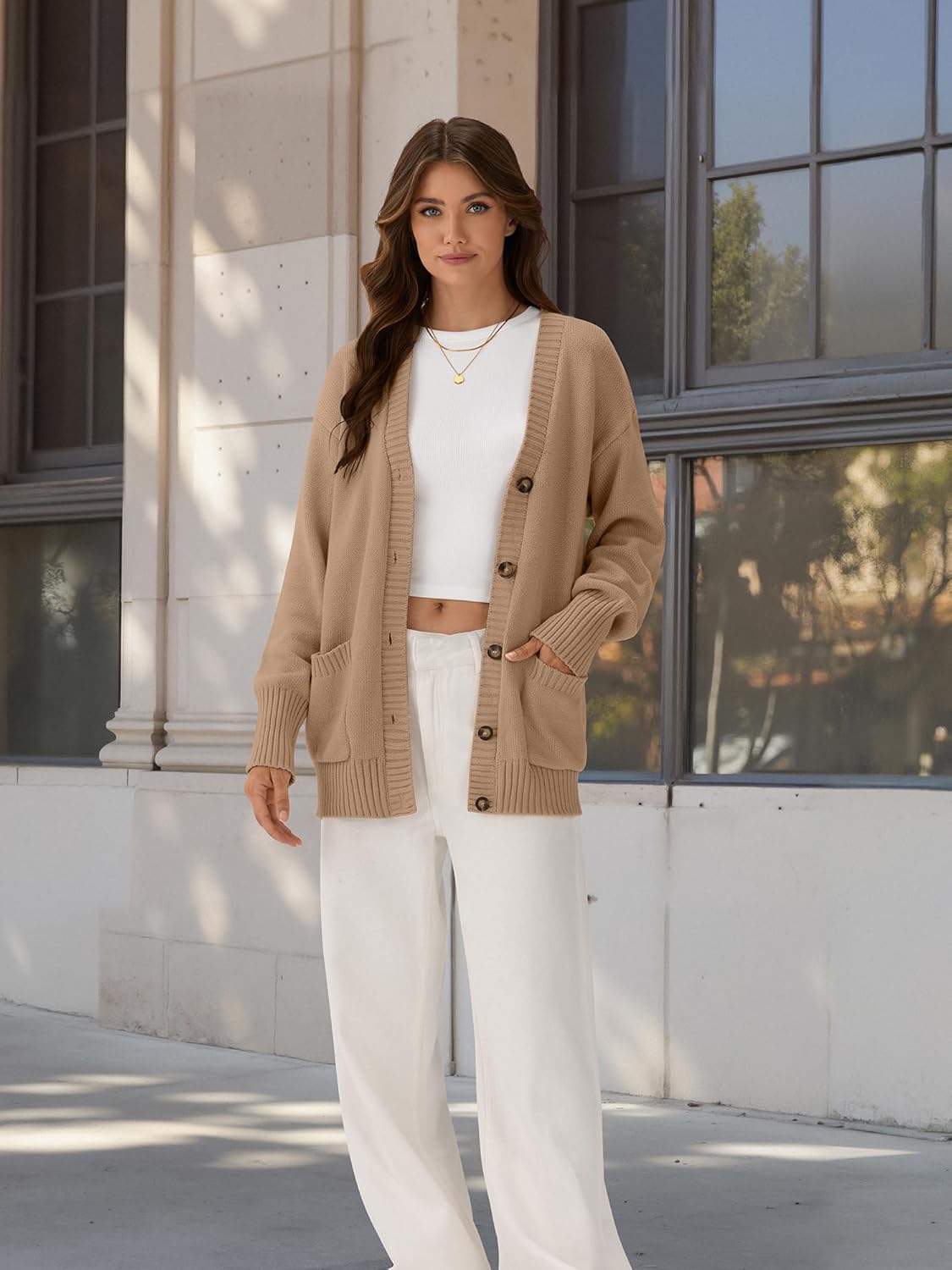 ZAFUL Womens Cardigan Sweaters Chunky Winter Cotton Blended Button Down Clothes Fall Long Sleeve Outfits 2025 Trendy - Image 8