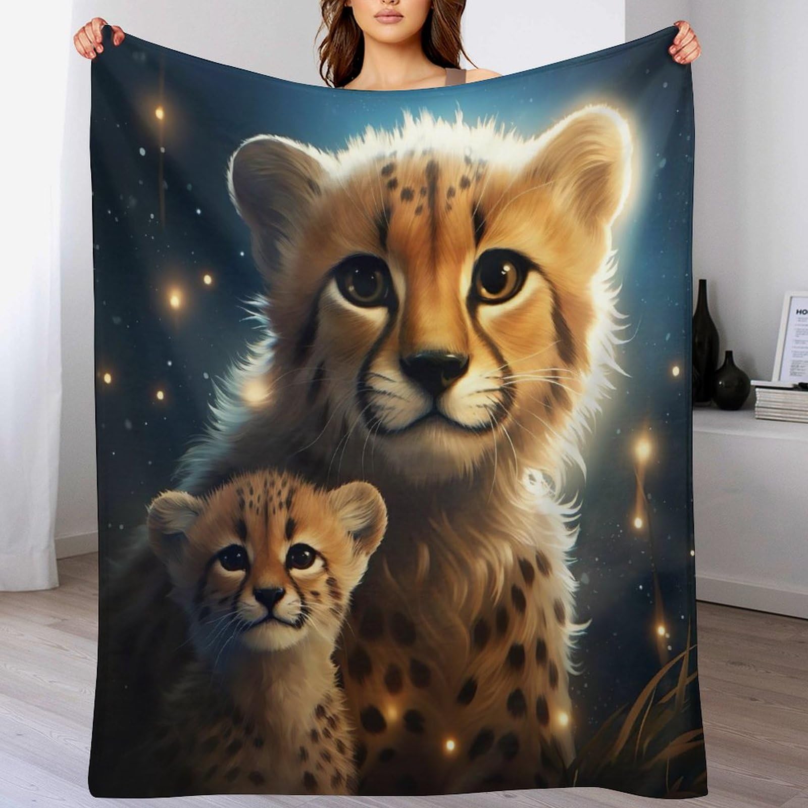 Couverture en flannel léopard ultra douce et grand format pour lit 180×200cm