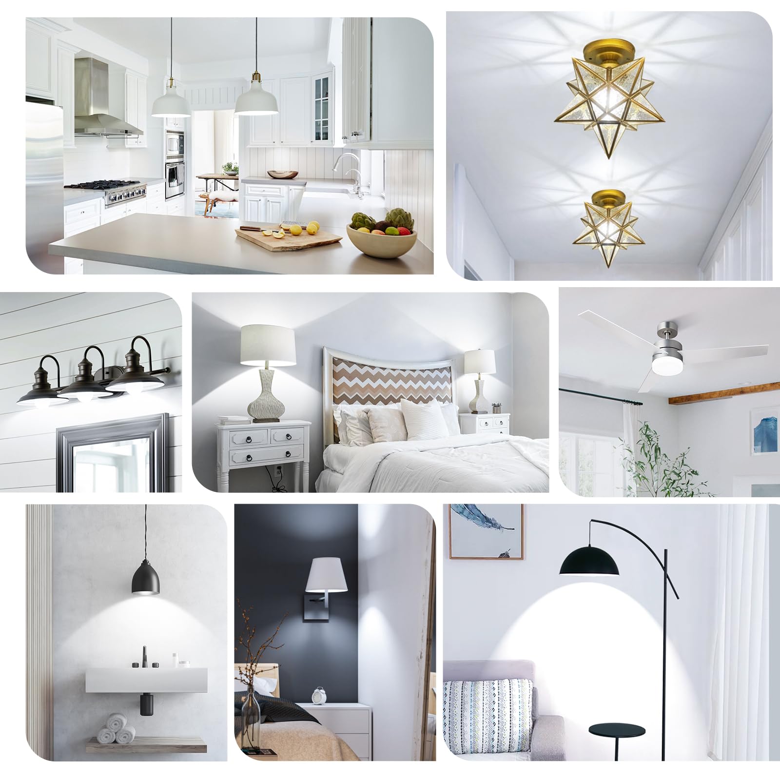 A19 LED Light Bulb Dimmable 60 Watt Equivalent LED Bulbs Daylight White 5000K 900 Lumen E26 Base 9W — view 7