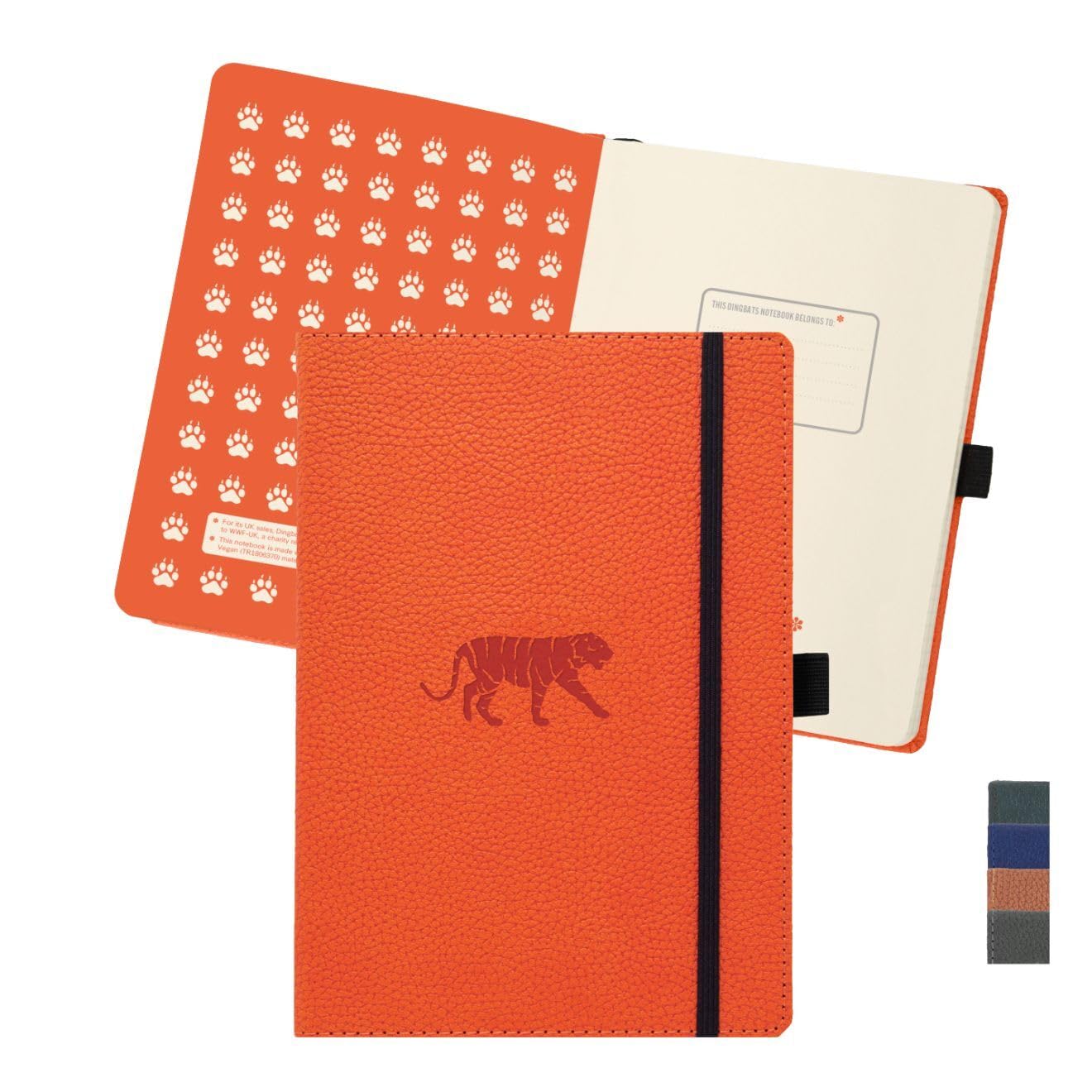 Dingbats* - Wildlife Plain Extra Large A4 Notebook - PU Leather Hardcover Journal for Work, Writing - Pocket, Elastic Closure, Pen Holder, Bookmark