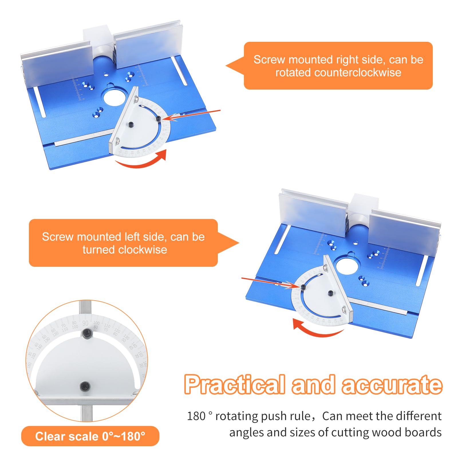 Gueenky Placa de Inserción de Mesa de Fresadora, Mesa Fresadora para Madera Aluminio Placa de Inserción de Router para Bancos de Trabajo de Madera