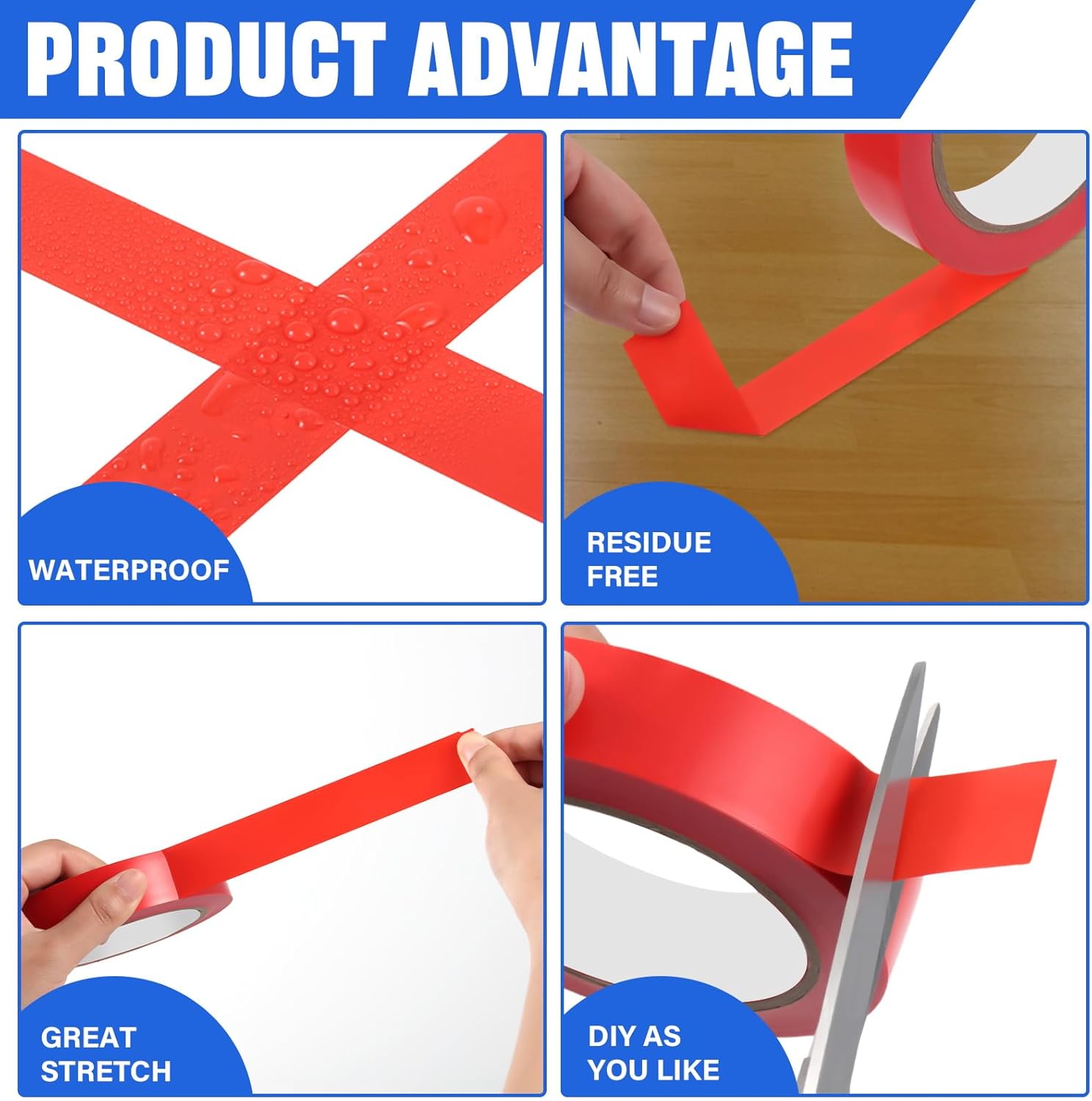 Frienda Floor Vinyl Tape 1inch/2inch Floor Marking Court Tape Outdoor Playing Field Marking Equipment for Social Distancing Gyms, Athletics, Equipment