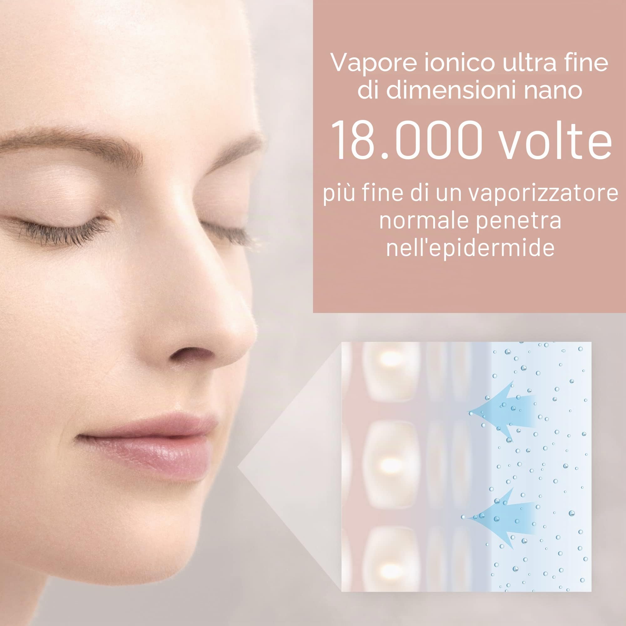 Panasonic EH-XS01 Vaporizzatore facciale con tecnologia Nanoe Ionic per un viso professionale a casa che apre i pori per idratare e ringiovanire profondamente la pelle (bianco)