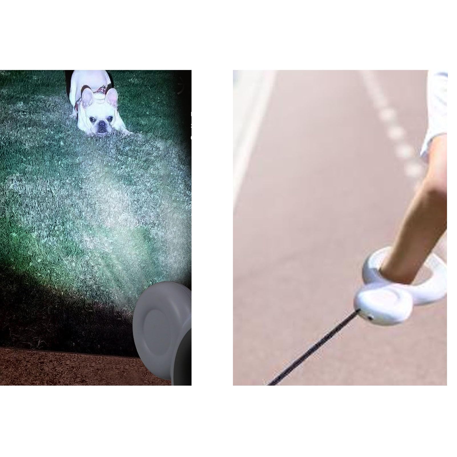 Laisse rétractable pour chien, support de sac à excréments intégré avec lumière LED, laisse de marche pour animaux de compagnie, pour chiens de taille moyenne jusqu'à 30KG