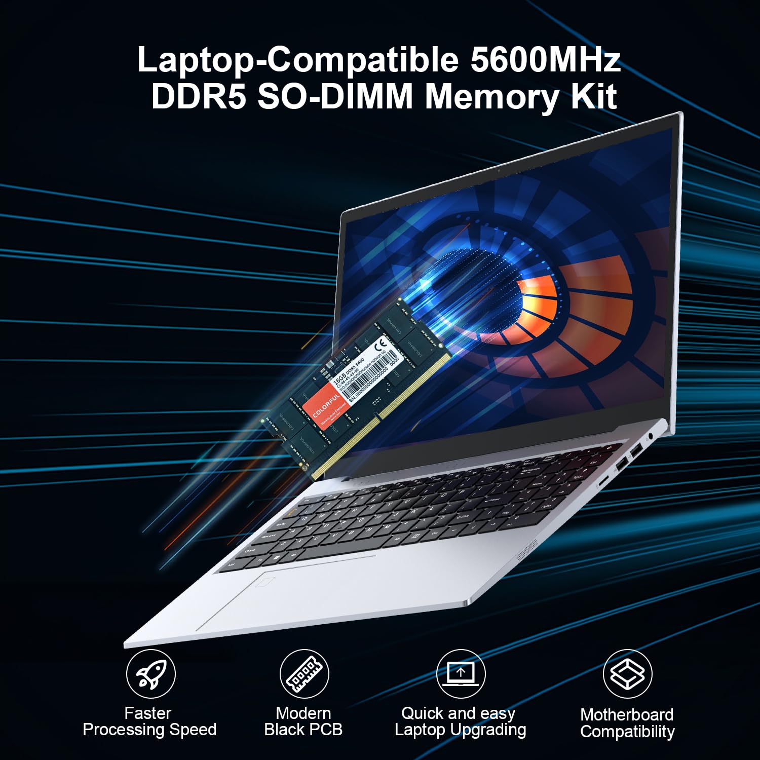 Amazon.com: DDR5 SODIMM 32 GB (16 GB x 2) 5600 MHz, bajo voltaje