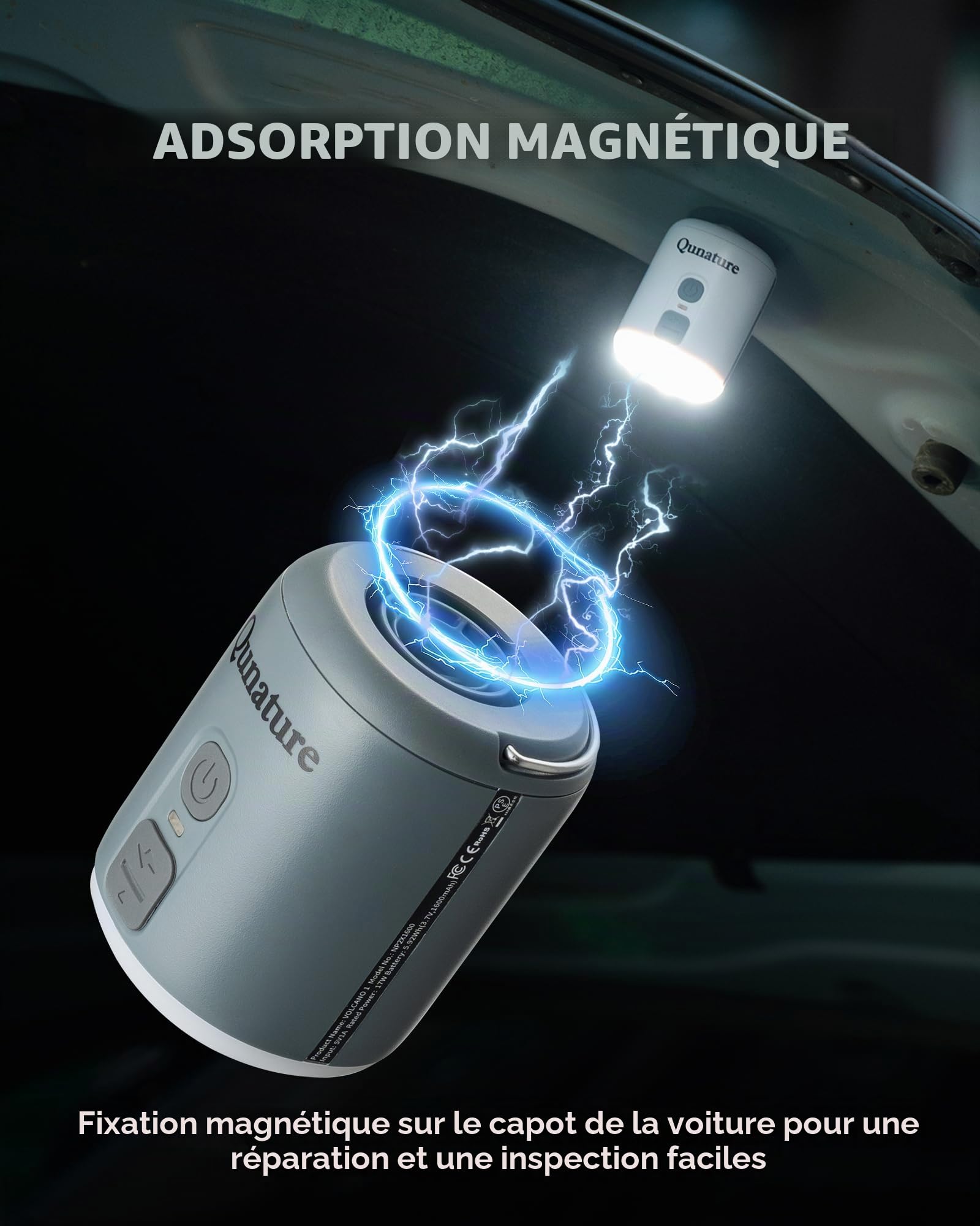 Pompe Électrique Portable 4500Pa avec Lampe LED et Diffuseur, Pompe pour Matelas Pneumatique 180 L/Min, Batterie 1600 mAh, Gonflage et Dégonflage Rapide pour Matelas Gonflable, Camping