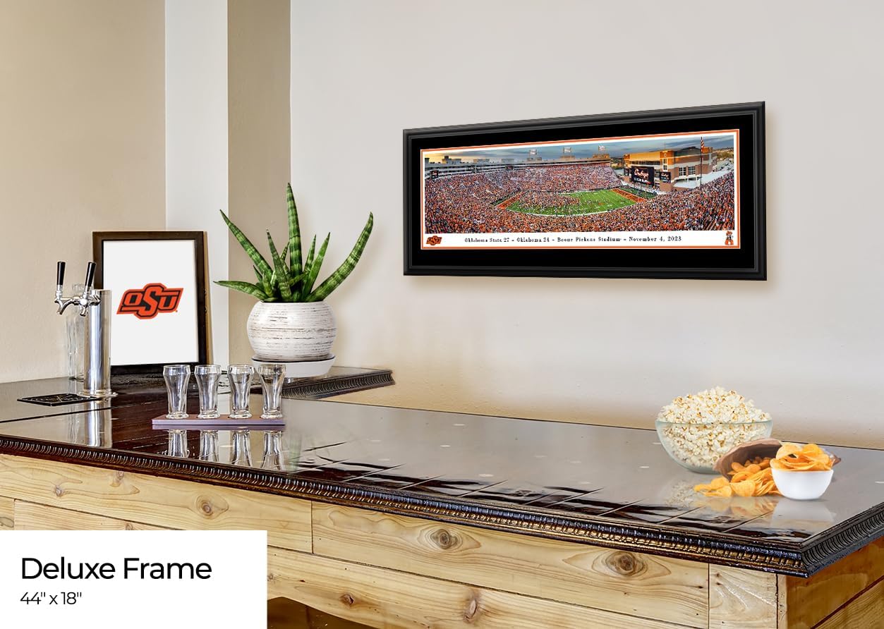 Oklahoma State Bedlam Celebration - 44x18-inch Double Mat, Deluxe Framed Picture by Blakeway Panoramas