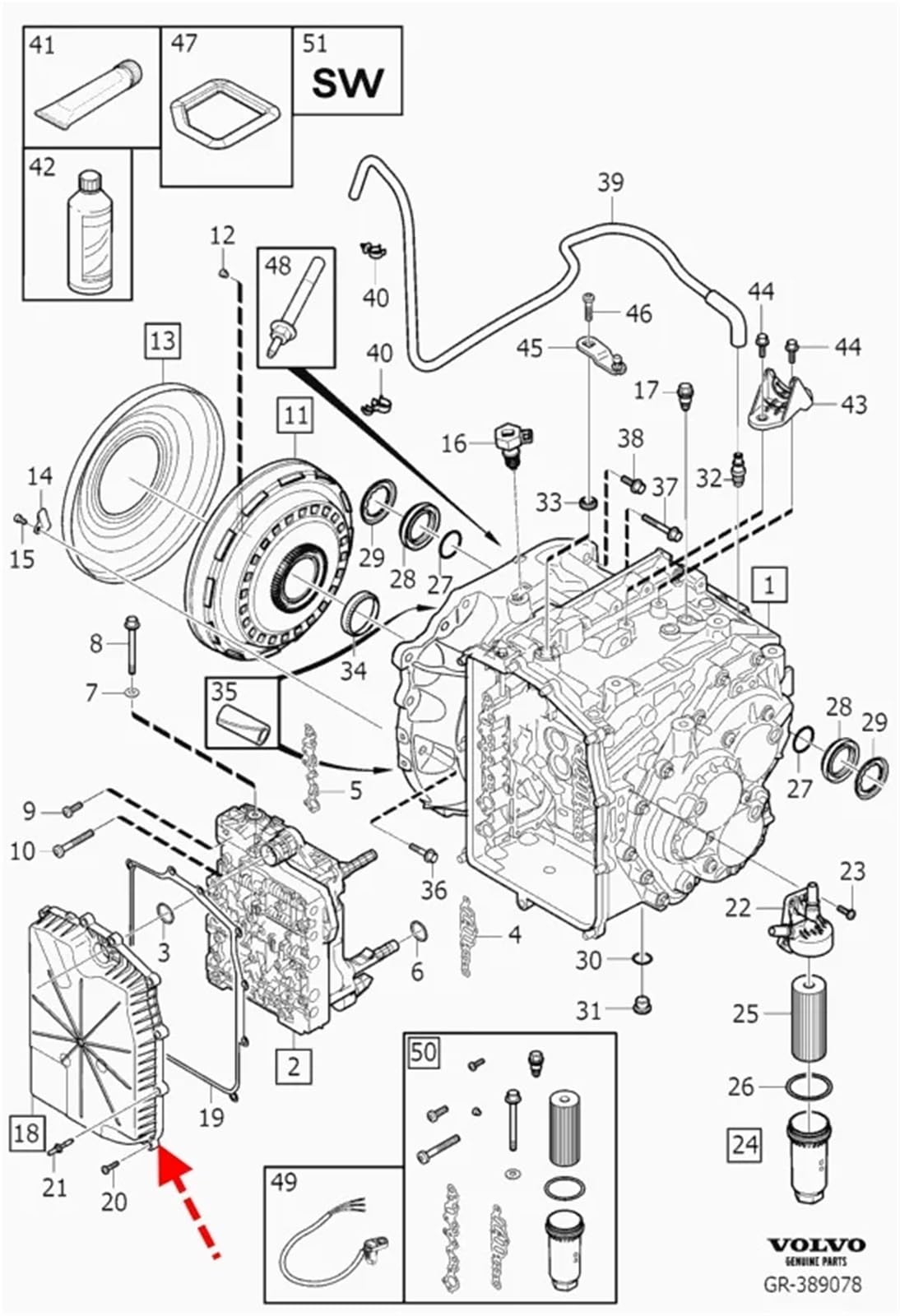 Coppa Dell'olio Motore Coppa deLll'olio del cambio 31256731 adatta per Volvo S40 C30 C70 S80 XC60 V60 sostituzione