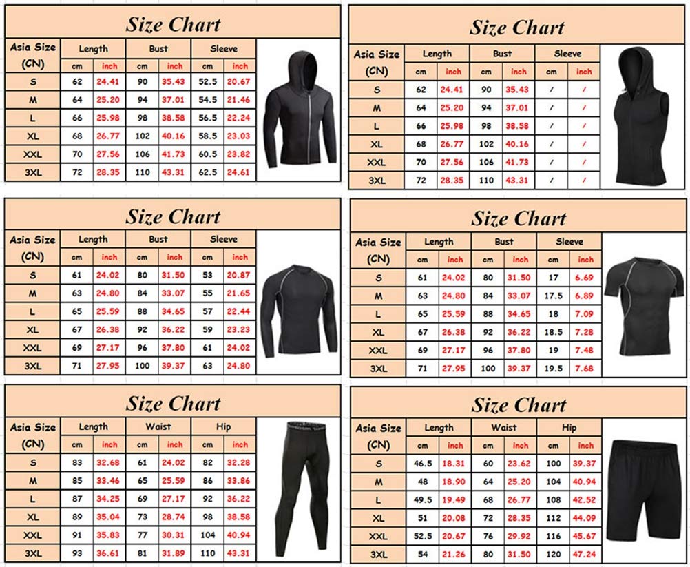 Abbigliamento Running da Uomo, 5 Pezzi Set Completi Sportivi Leggings Compressione Fitness Pantaloncini Corsa T Shirt Sportive - Stile #4, XL
