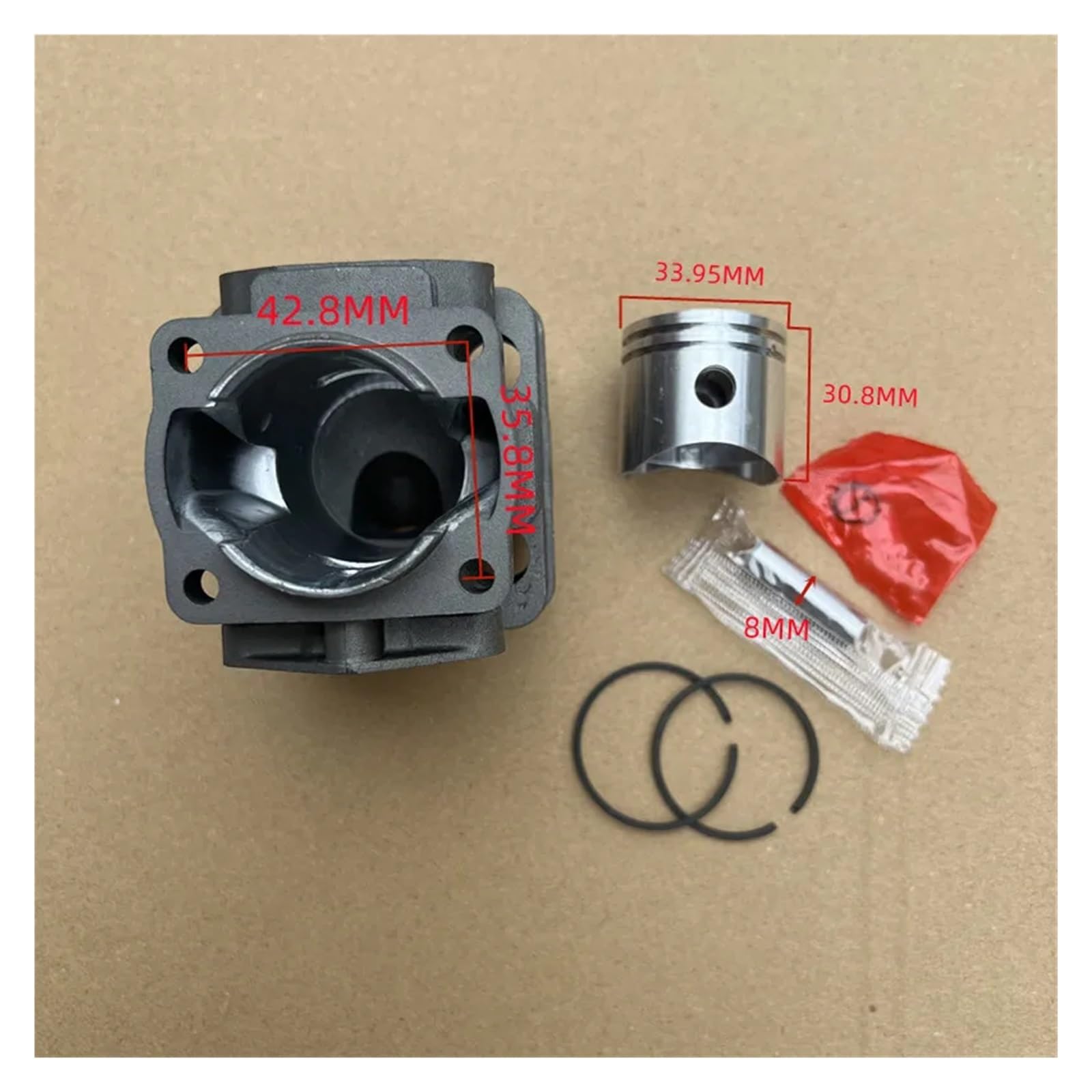 Dingmao Kit de aro de pistón de cilindro de 34mm for cortacésped Ech0 G2K1600 Zenoah G2K 1600