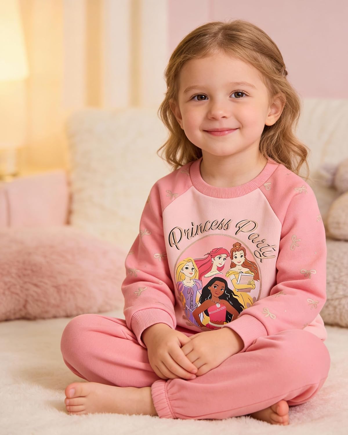 Disney Princess Toddler Girls Crewneck Sweatshirt and Jogger Pants Set
