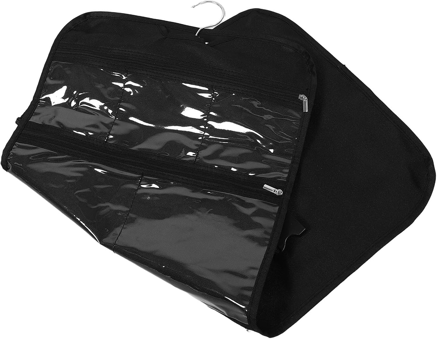 Abaodam Portable Hanging Jewelry Organizer with Multi Pockets and Gentle Protection Lining, Foldable Oxford Cloth Travel Jewelry Roll for Earrings and Necklaces, for Hotel Closets