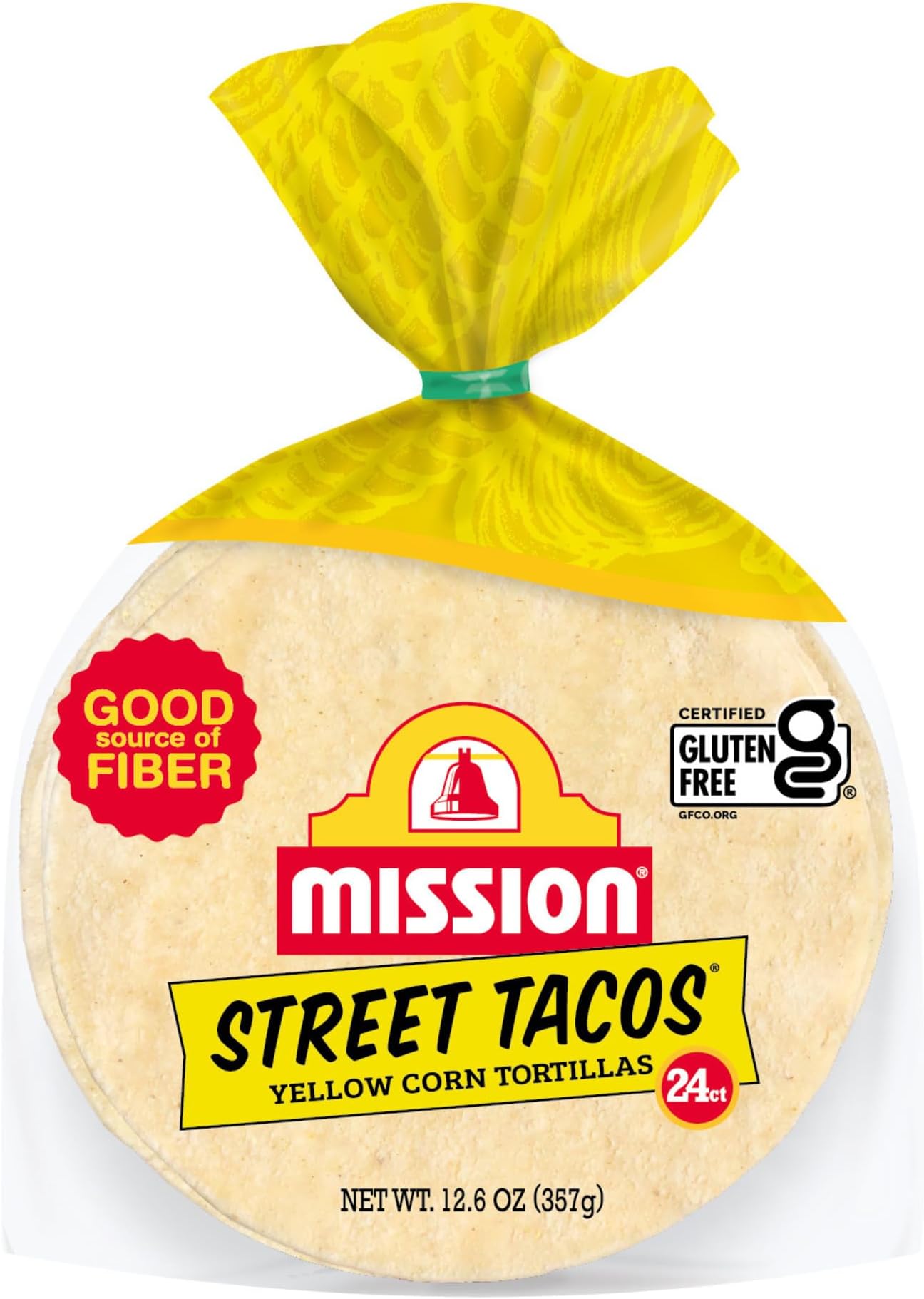 Mission Yellow Street Tacos Corn Tortillas, Mini Soft Taco Size, 24 Count
