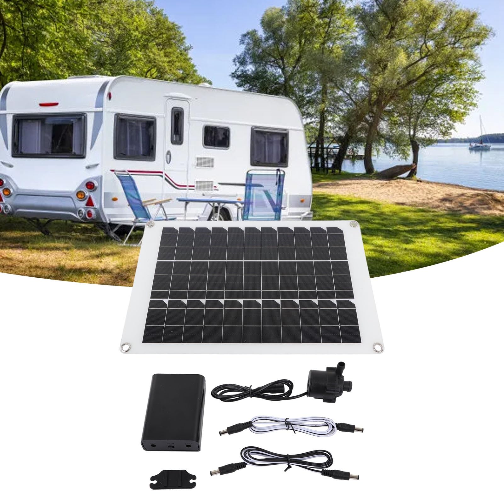 JEOZBM Kit Pompa Fontana Solare da 20 w, Pompa ad Acqua Solare 12 v, Pompa sommergibile da 800 l/h per Coltura idroponica da Giardino per Vasca per Pesci e Vasca per Uccelli