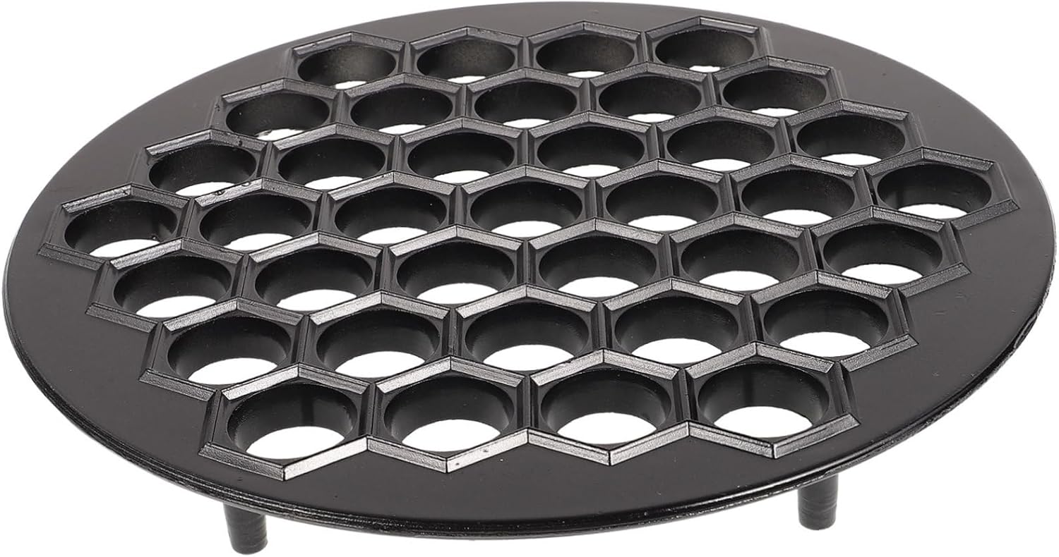 Cabilock 37holes Dumpling Maker Tool Zinc Alloy Mold for Easy Dumpling Preparation Space-saving Kitchen Accessory for Home and Restaurant Use Black