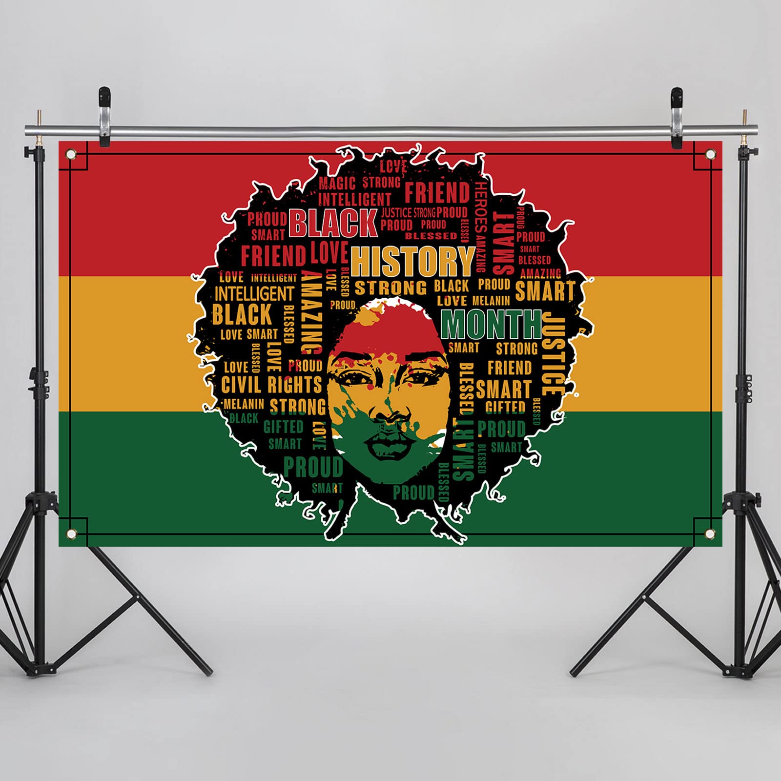 Großes Banner Für Black History Month – Schwarzer Hintergrund Für Fotos & Partydekoration