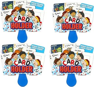 Regal Games - Playing Card Holder for Kids - 4 Pack - Durable Plastic - for Family Game Nights, Parties