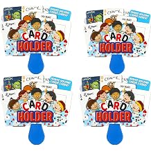 Regal Games 4 Pack Card Holders for Playing Cards - Kids Card Holder with Plastic Paddles - Ideal for Family Fun Game Night and Travel Ages 3+