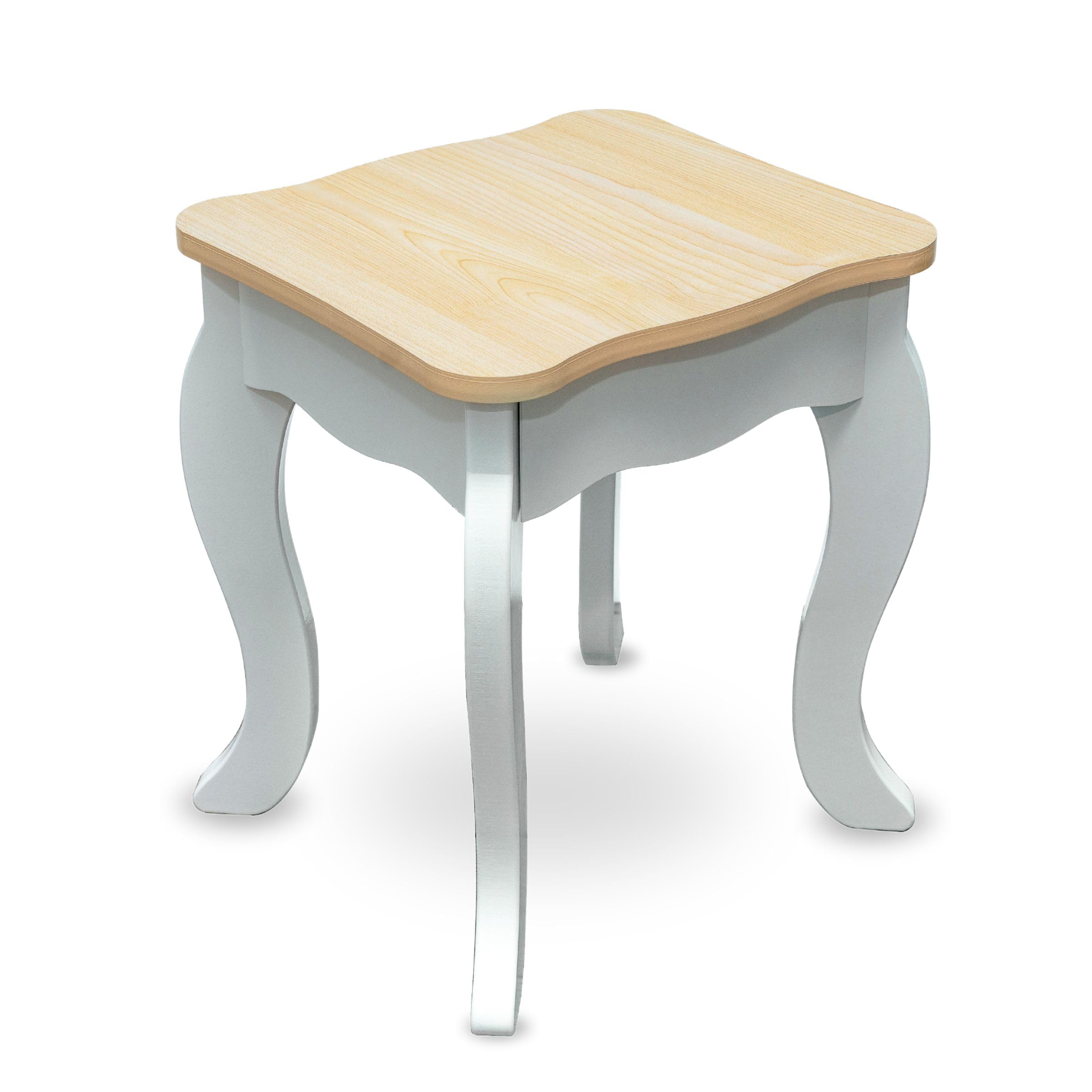 mamabrum Tavolo da Toeletta per Bambini XXL in Legno con Sgabello & Specchio LED – Coiffeuse con Cassetto e Accessori – Scrivania 2-in-1 per Bambine dai 3 Anni