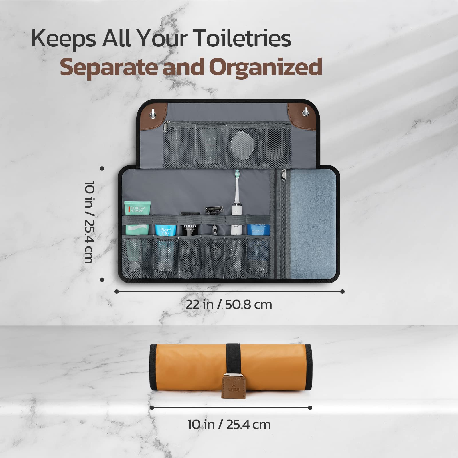 Neceser de Viaje para Hombre, Juego Doble Impermeable, Organizador de baño para Kit de Afeitado, higiene, Accesorios de Aseo