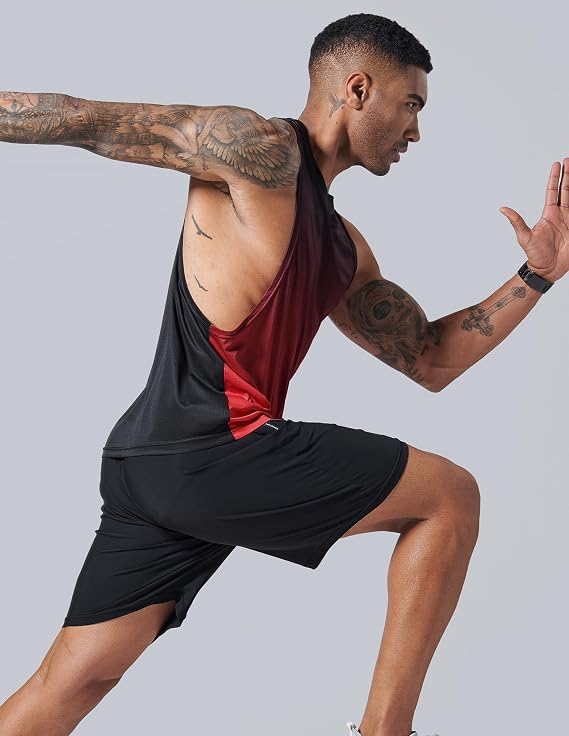 3 Pack Mens Drop Arm Muscle Tank Tops, Gym Bodybuilding Workout Stringers Sleeveless Cut Off Shirts