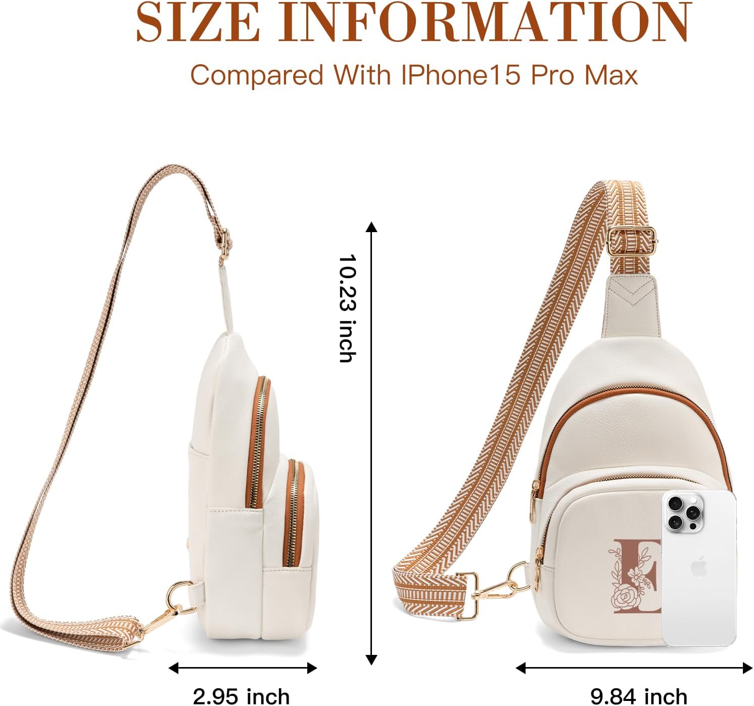 Viverte Sling Bag for Women Personalized Gifts Pu Leather Initial Crossbody Bags Purses for Women