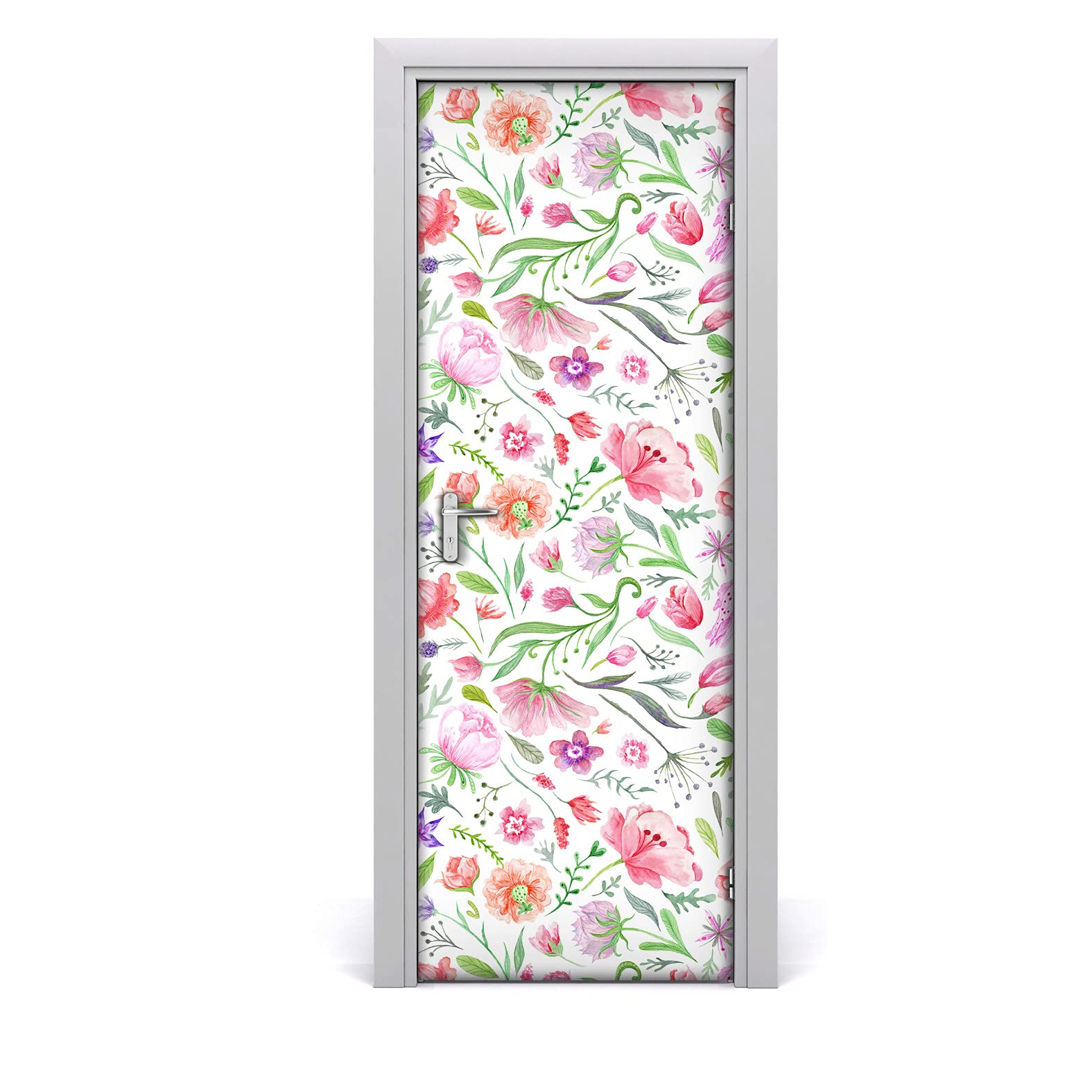 Etiqueta de la puerta 70x200 cm autoadhesiva vinilo flores de jardín