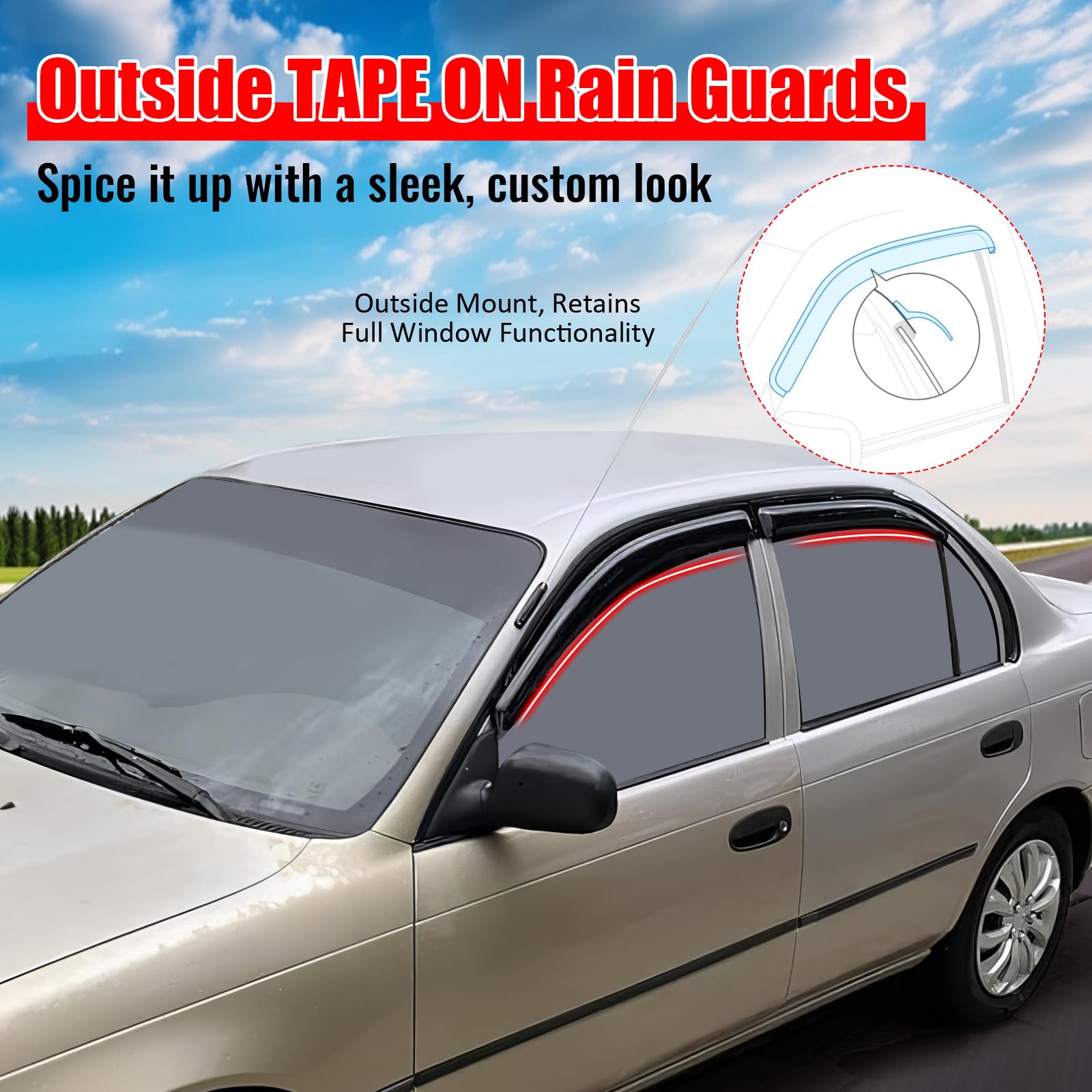 Amazon.com: Window Visors Compatible with 1993-1997 Toyota Corolla