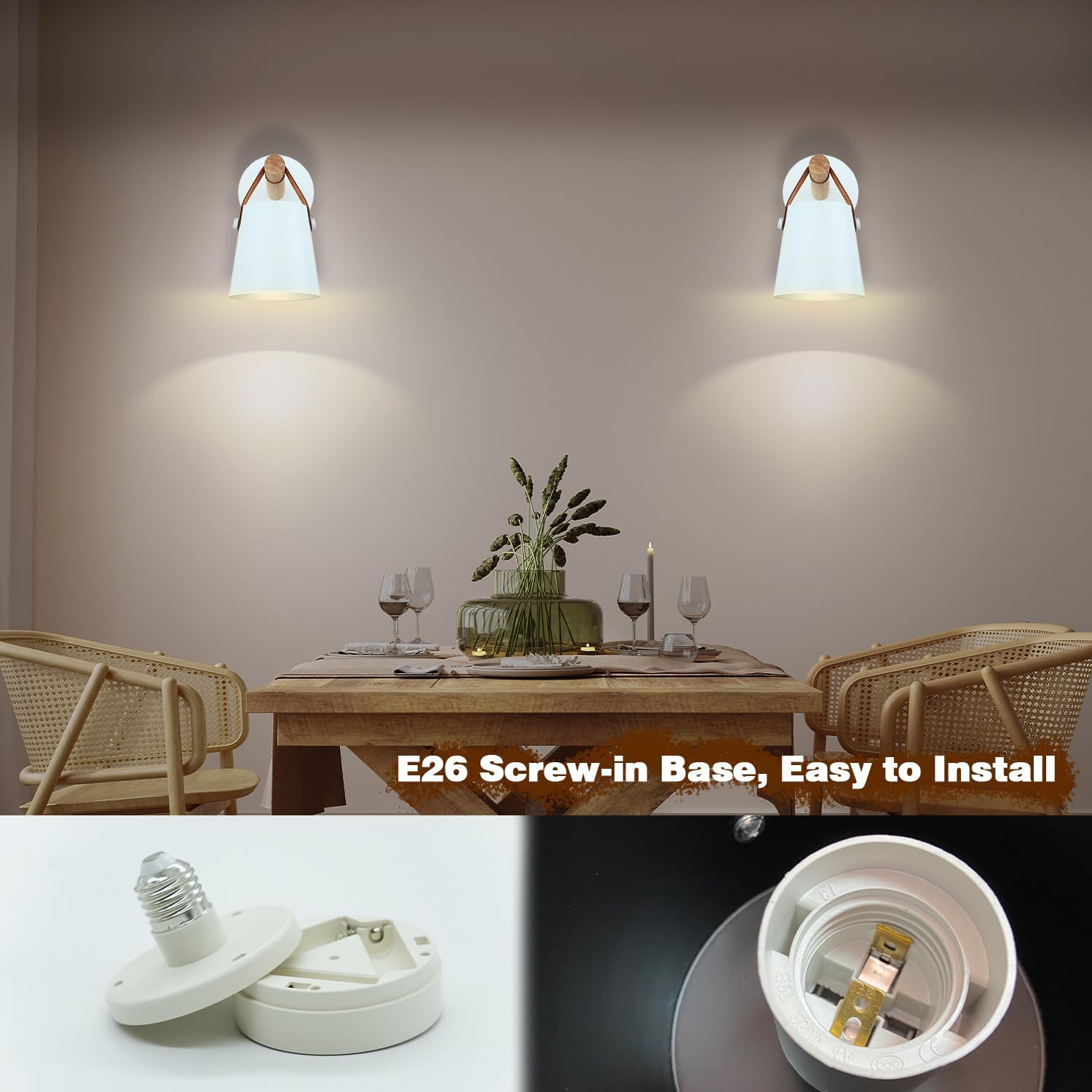 Battery Operated Wall Sconces Set of 3, Dimmable Battery Powered Wall Sconces Lamp, White Cordless Wall Sconce with Remote Control, Indoor Wireless Wall Mounted Lamp for Bedroom Living Room