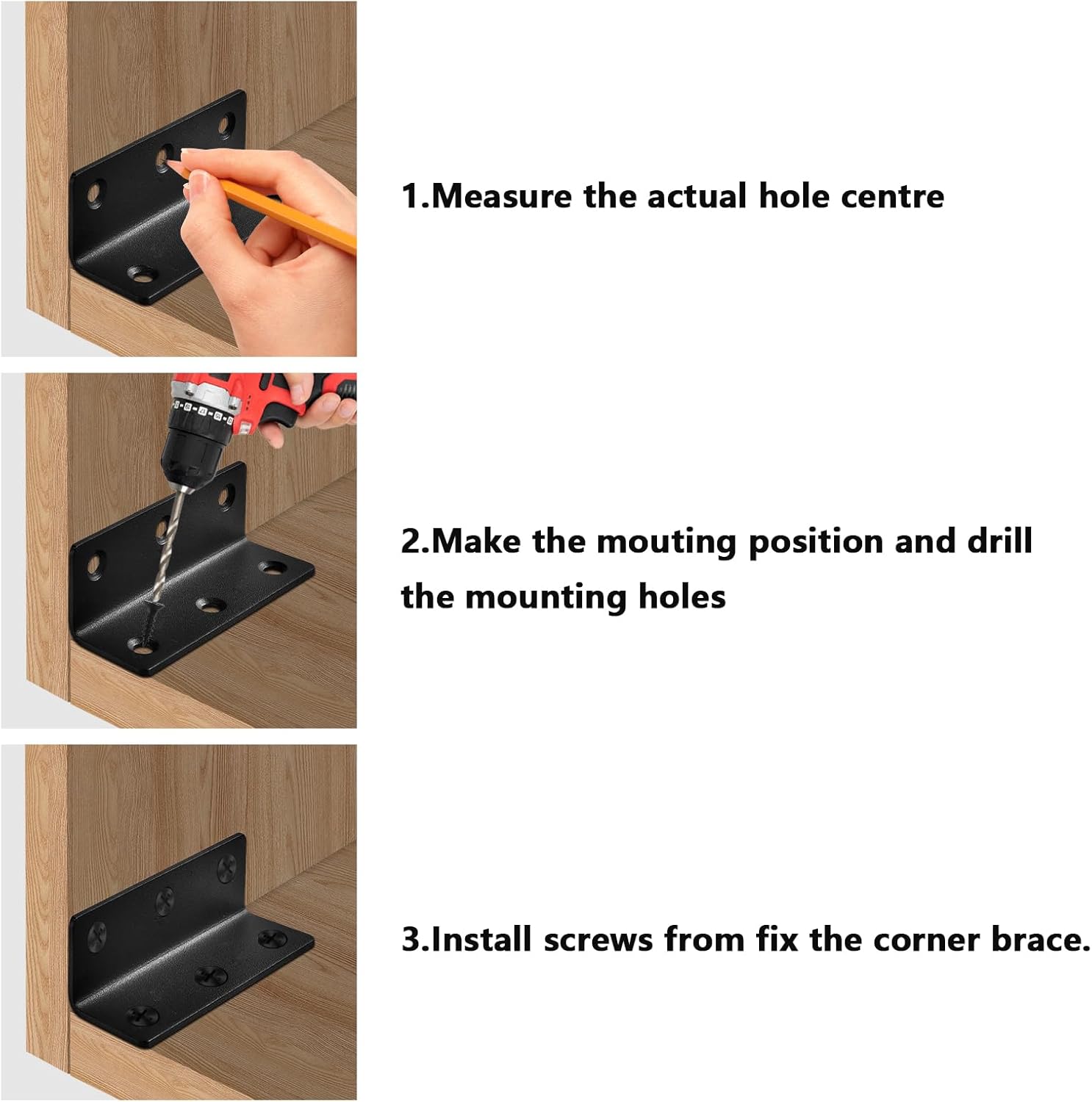 4PCS Angle Brackets, L Corner Brackets Stainless Steel, Wood Metal Joining Fixing Repairing Jointing Furniture Shelves Cabinets for Home Barn Shed Garage Gardens Reinforcement with Screws 27x27x275mm 5 714FmSdHAeL. AC SL1500