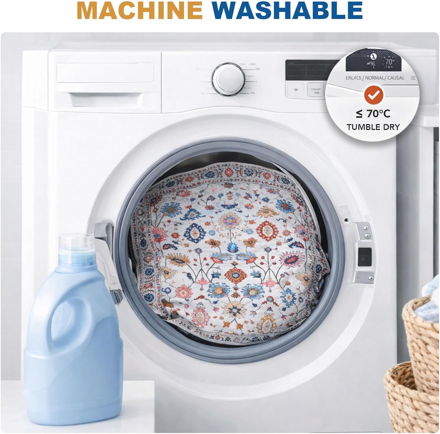 Non-Slip Washable Pee Pads for Dogs, 2 Pack Super Absorbent and Leak-Proof Reusable Puppy Pads, Pet Training Pads Protect Against Urine Leakage, Soft, Quick-Dry (Pattern B, 48''x48''(Pack of 2))