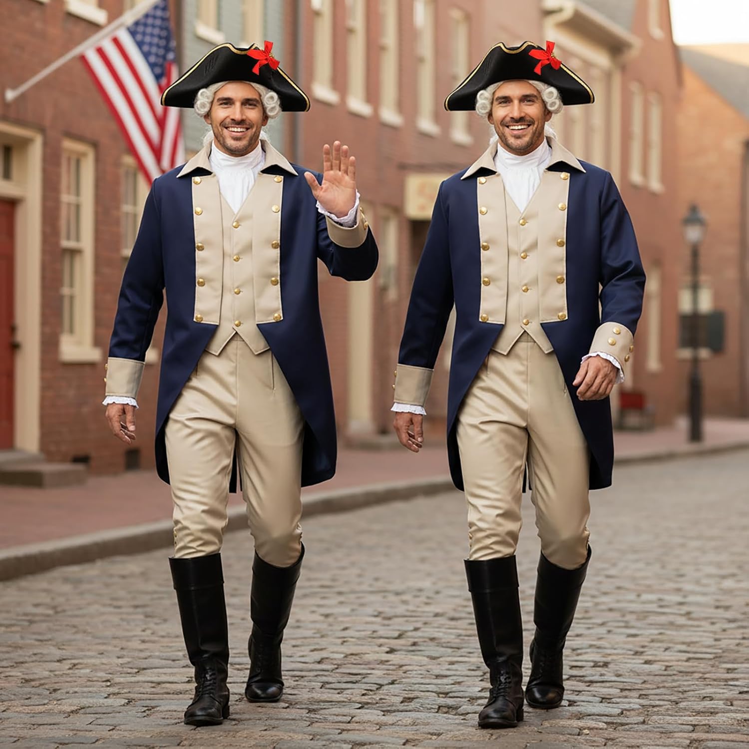 George Washington Costume Adult Complete 18th Century Colonial Military Uniform Hamilton Founding Father Outfit