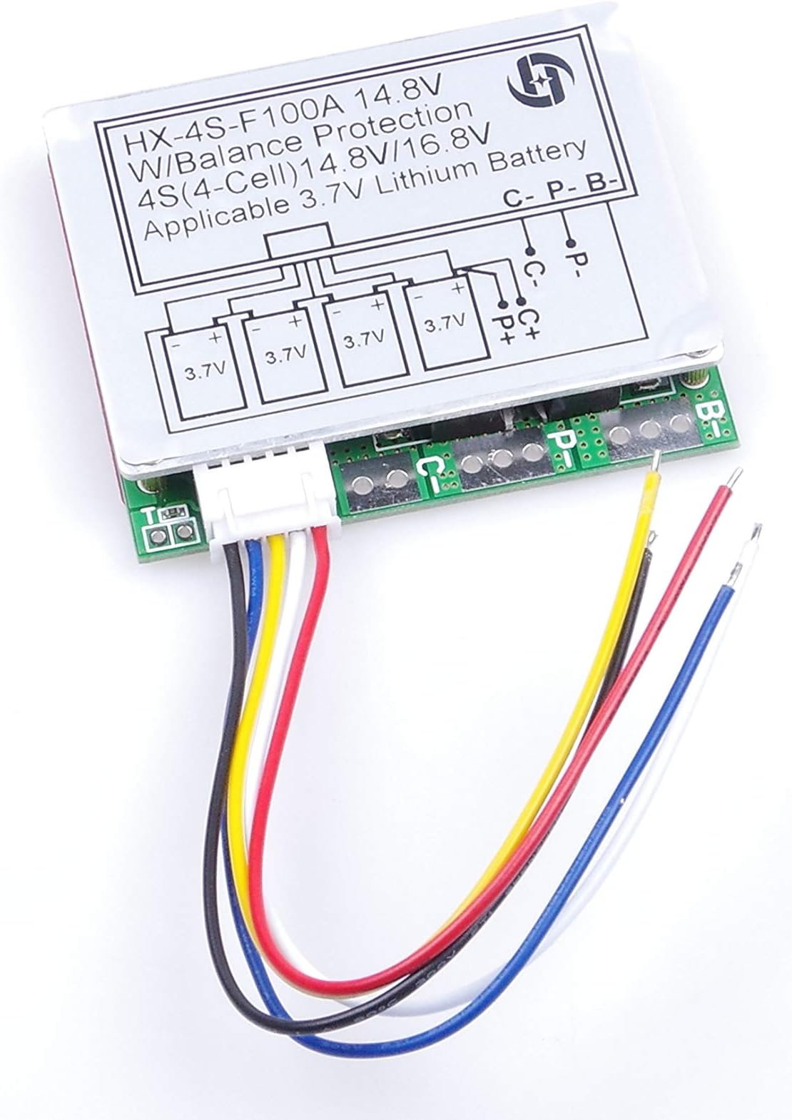 100A 4S 3.7V Lithium Battery Protection Board 14.8V 16.8V with Balance Over-Current Over-Charge Over-Discharge Short-Circuit Protection BMS Protection PCB Board(4S 3.7V 100A)