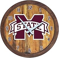 Vista 229 de The Fan-Brand NCAA Oklahoma Sooners: Faux Barrel Top Wall Clock Sports Team Bar Sign Décor - Home Man Cave, Party Decoration - Made On Demand