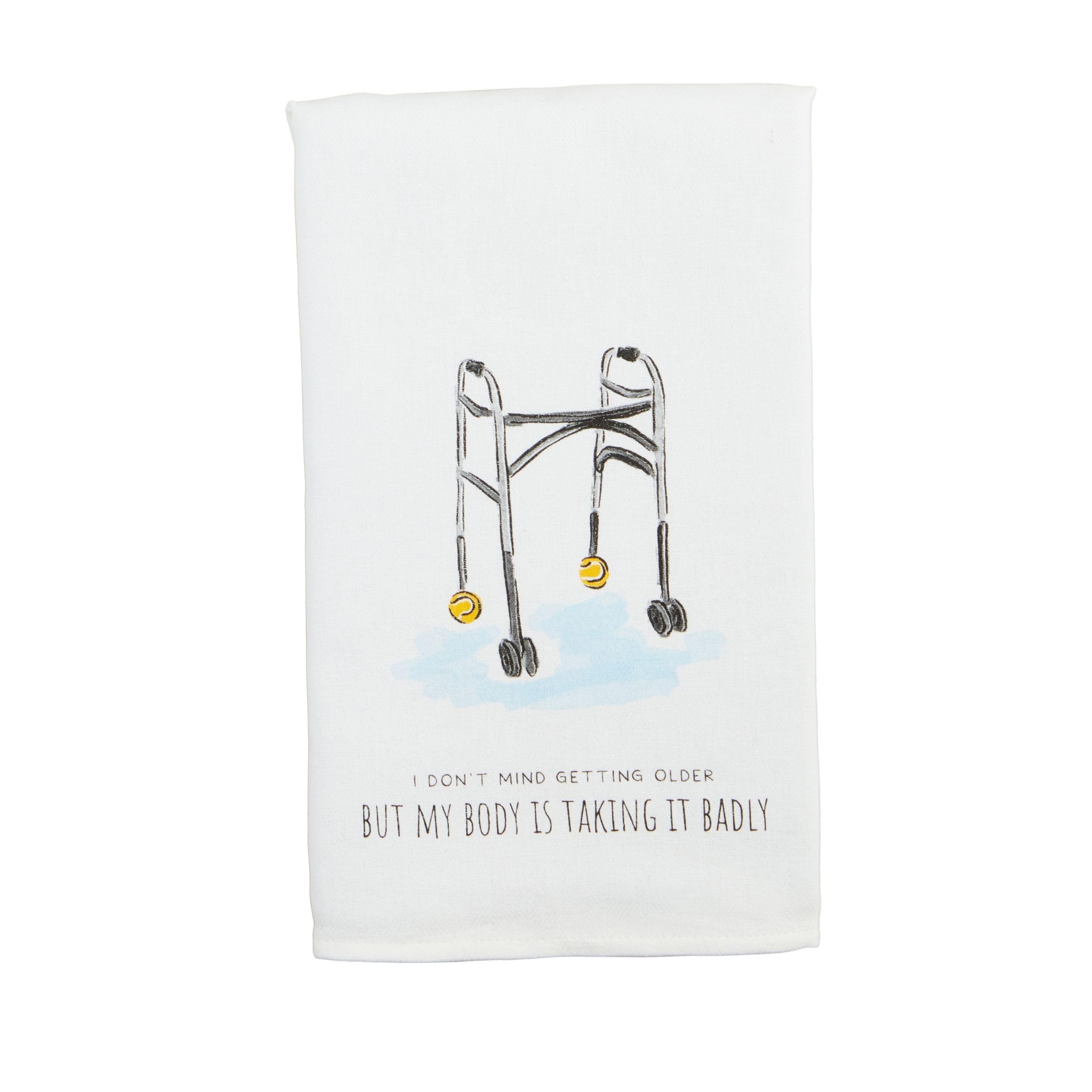 Serviette d'anniversaire amusante Mud Pie anti-tache grand format pour repas de fête