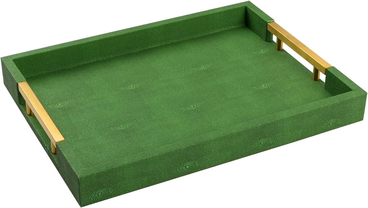 MAONAME Green Serving Tray with Handles, 15.7 X 11.8 Inch