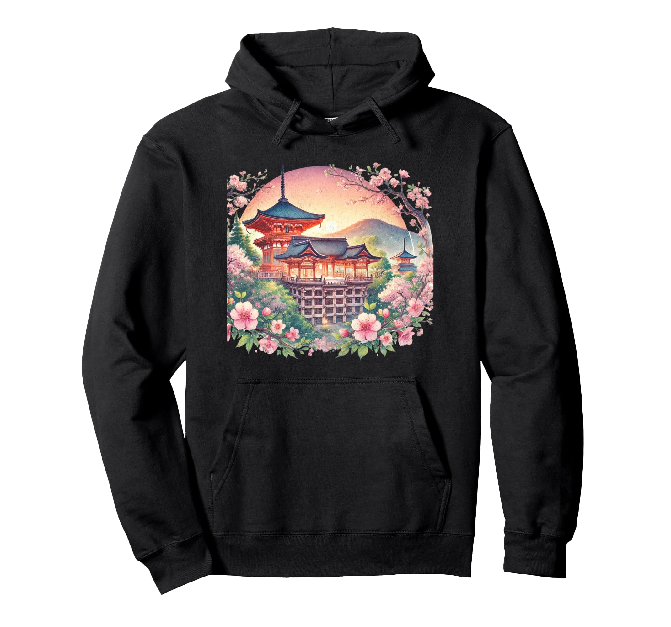 Illustration of Kiyomizu-dera temple Pullover Hoodie