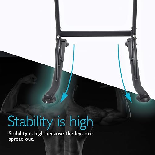 Miniatura 4 de BODYTECH Power Tower - Estación de inmersión para entrenamiento de gimnasio en casa, fitness. Soporte de barra de dominadas para entrenamiento