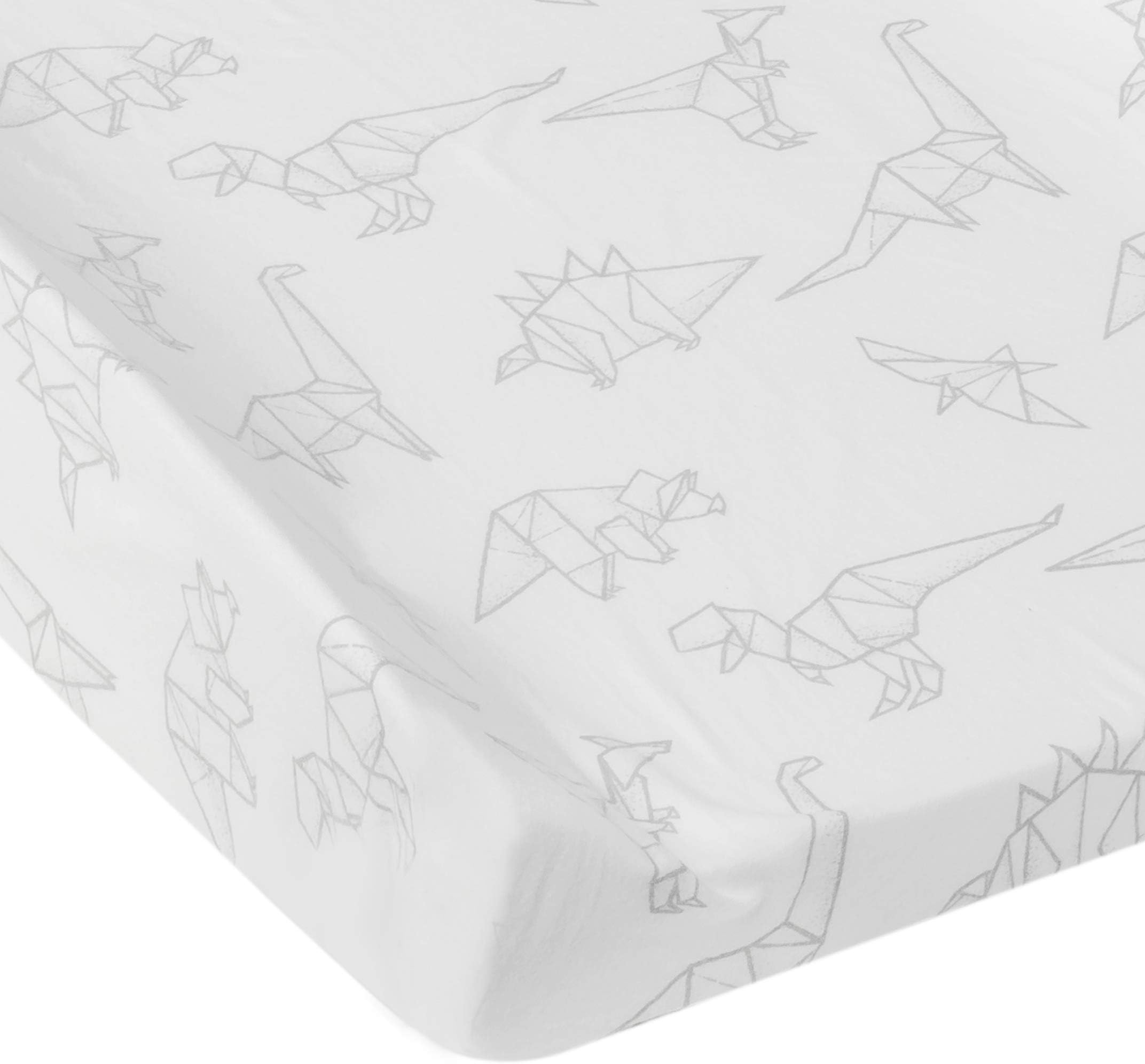 Changing Pad Cover - Grey Dinosaurs -100% Jersey Cotton - Fits Standard Changing Pads