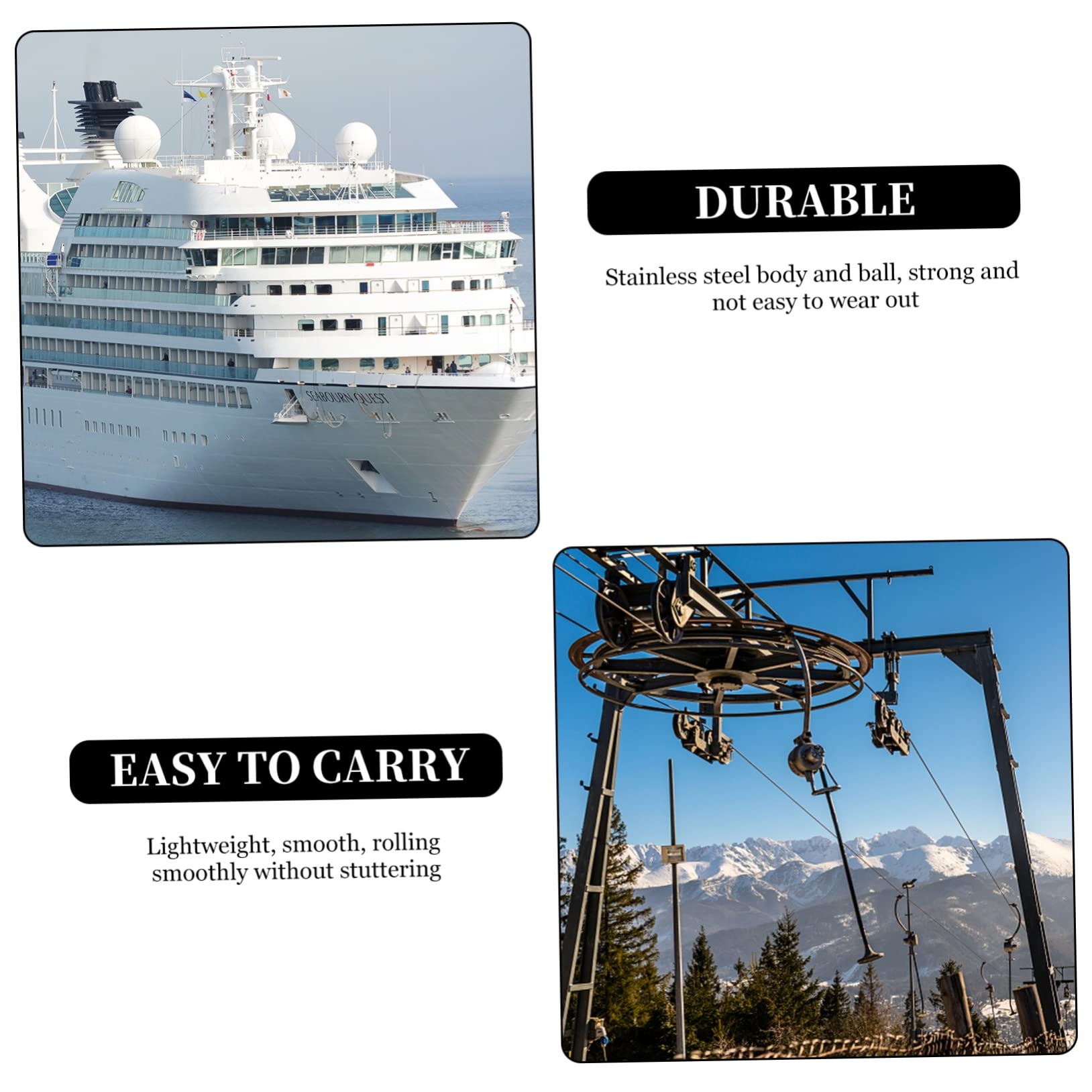 SOLUSTRE Replacement Casters Ball Transfer Roller 2pcs Set for Industrial Use Stainless Steel Easy to Install