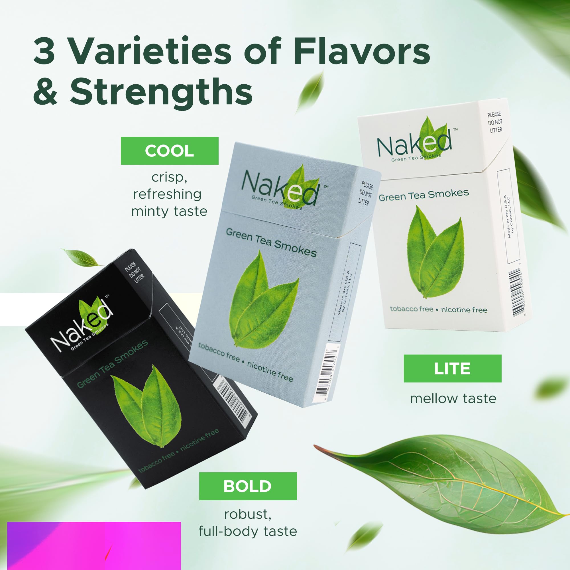 green tea cigarettes amazon Amazon.com: NAKED Green Tea Cigarettes BOLD Herbal 10-Pack Carton, 200-cigs  Made-in-USA No-Nicotine No-Tobacco No chemical additives. : Health &  Household